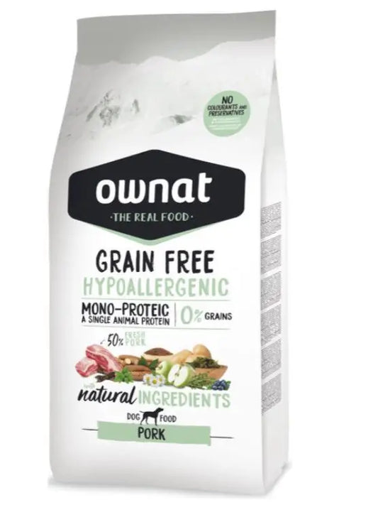 Ownat Canine Adult Hypoallergenic Grain Free Cerdo 12Kg, pienso para perros