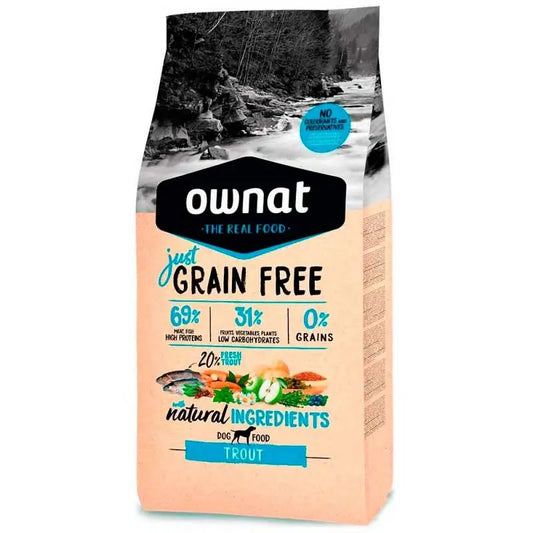 Ownat Just Canine Adult Grain Free Trucha 3Kg, pienso para perros