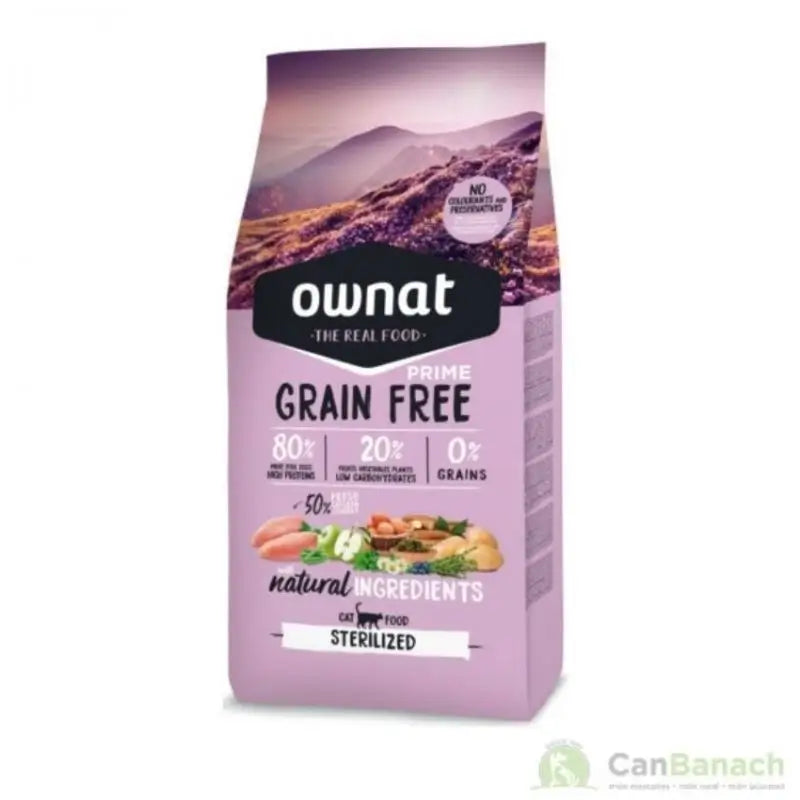 Ownat Prime Feline Adult Sterilised Grain Free 8Kg , pienso para gatos