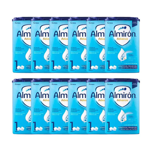 Pack 12 X Almirón Advance 1, Leche De Inicio En Polvo para Bebé, a partir del Primer Día, 800g