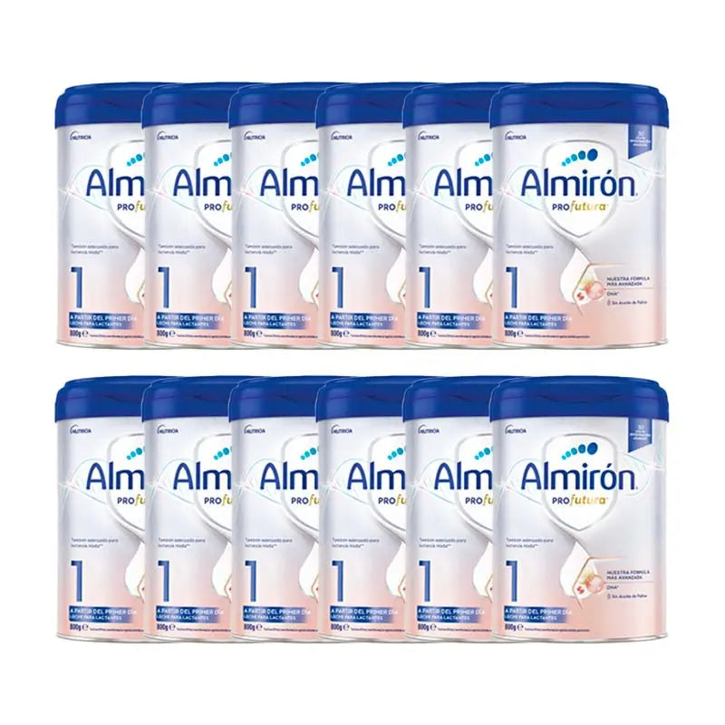 Pack 12  Almirón Profutura 1 Leche de Inicio en Polvo, a partir del Primer Día, 800 g