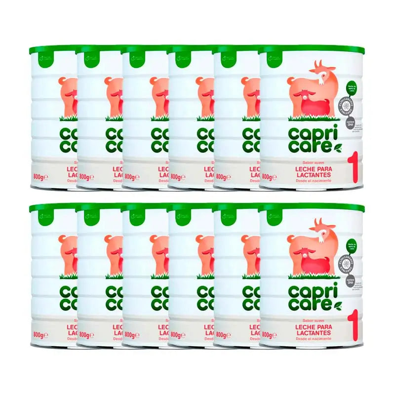 Pack 12 X Capricare 1 Leche para Lactantes Nueva Fórmula 800 gr