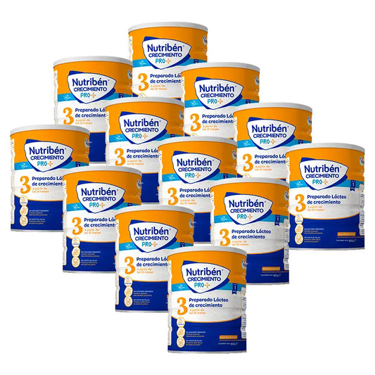 Pack 12 X Nutriben Leche Crecimiento Pro+ 3, 800 gr