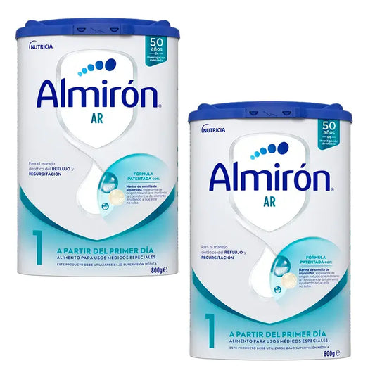 Pack 2 X Almirón AR 1, Leche de Fórmula para Bebé Anti Regurgitación, desde Primer Día, 800g