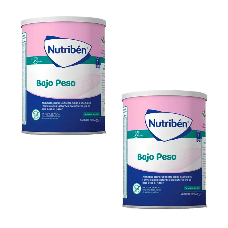 Pack 2 X Nutriben Leche Bajo Peso, 400 gr