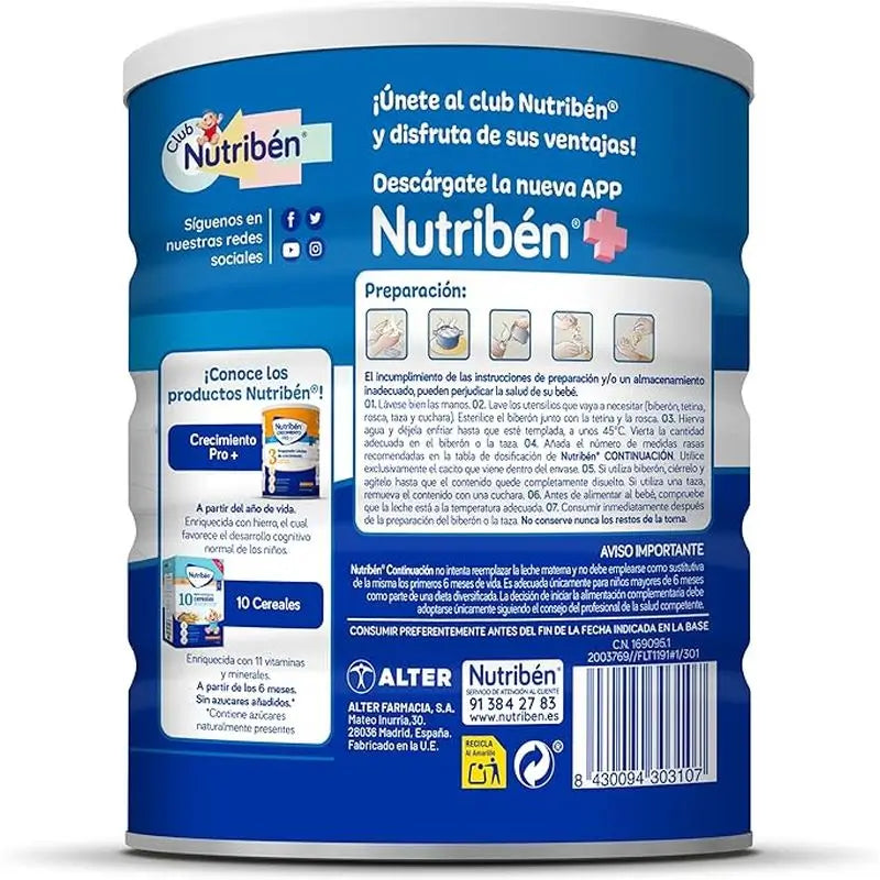 Pack 2 X Nutriben Leche Continuacion Pro-Alfa, 800 gr