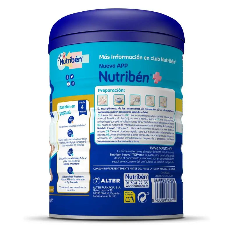 Nutribén  Innova 1 Top Protein Leche de inicio, 2X800 gr