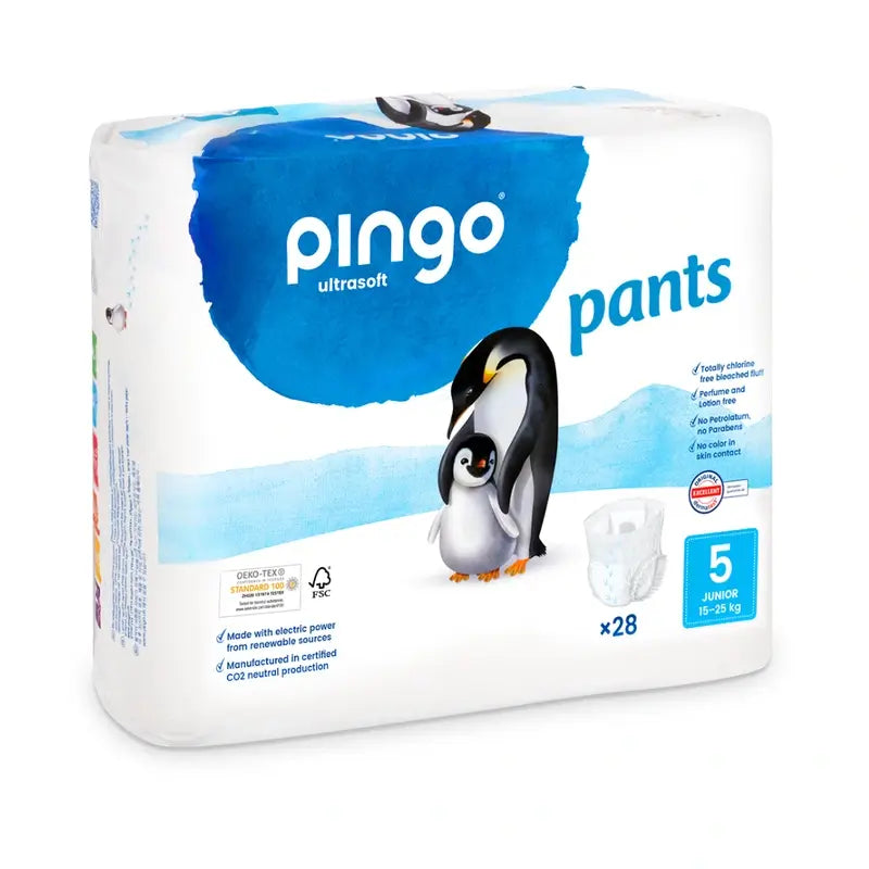 Pingo Pack 2X Pañal Braguitas Ecológicas Talla 5, 56 Unidades