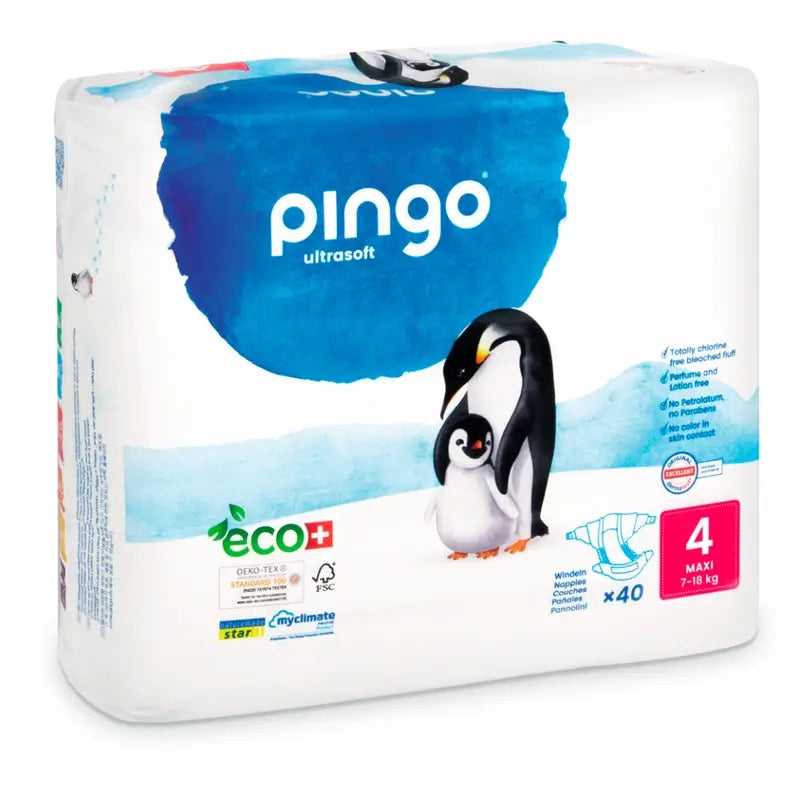 Pingo Pack 2X Pañal EcológicoTalla 4 Maxi, 80 Unidades