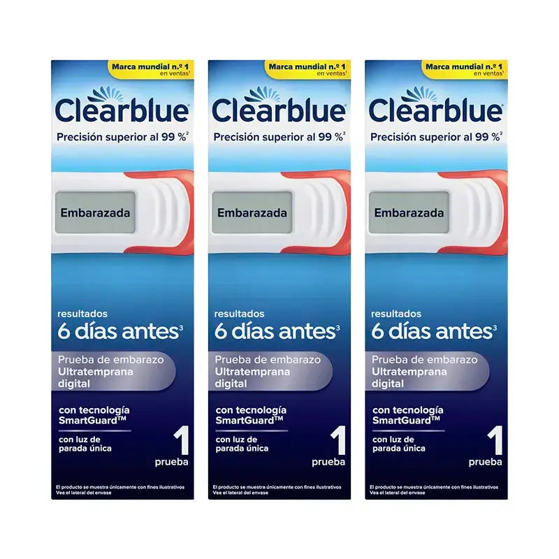 Clearblue Pack Ultratemprana Digital Test De Embarazo, 3 pruebas