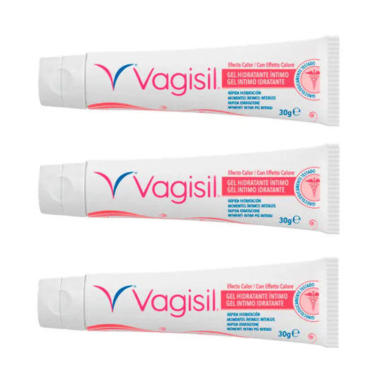 Pack 3 Vagisil Gel Hidratante Intimo Efecto Calor, 30gr