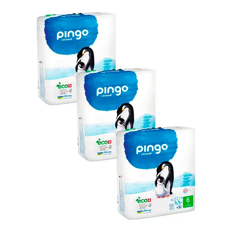 Pingo Pack 3X Pañal Ecológico Talla 6 Xl, 96 Unidades