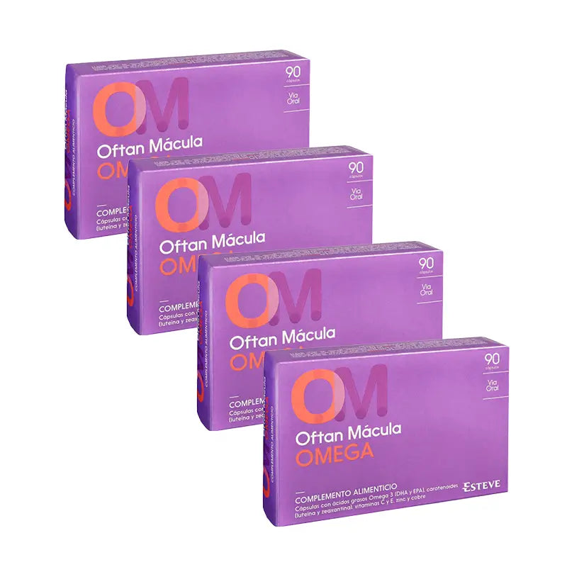 Pack 4 Oftan Mácula Omega Complemento Alimenticio Salud Ocular 90 Cápsulas