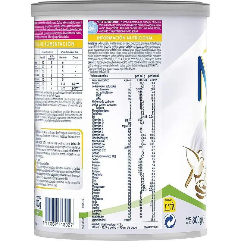 Pack 4 X Nestlé Nan Confort 1 Expertpro Total 800 gr