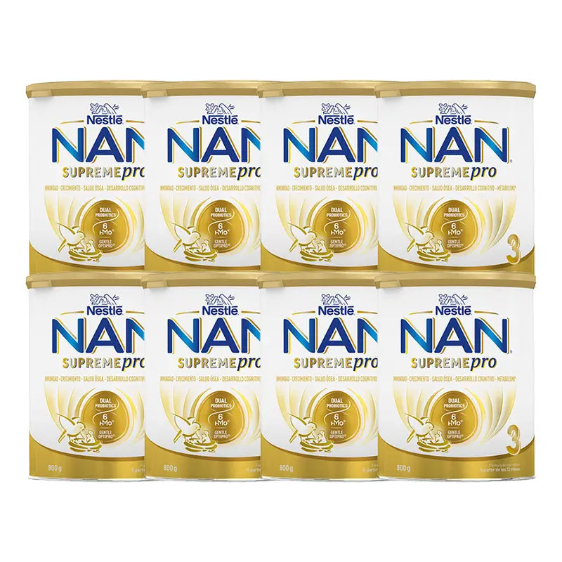 Nestlé Nan Supreme Pro 3 Leche de crecimiento, 8X800 gr