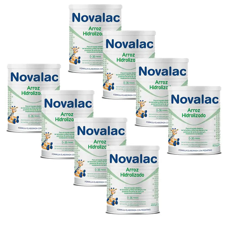 Pack 8 X Novalac Arroz Hidrolizado 400 gr, 1 Bote Neutro