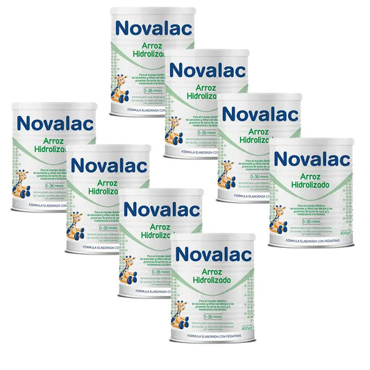 Pack 8 X Novalac Arroz Hidrolizado 400 gr, 1 Bote Neutro