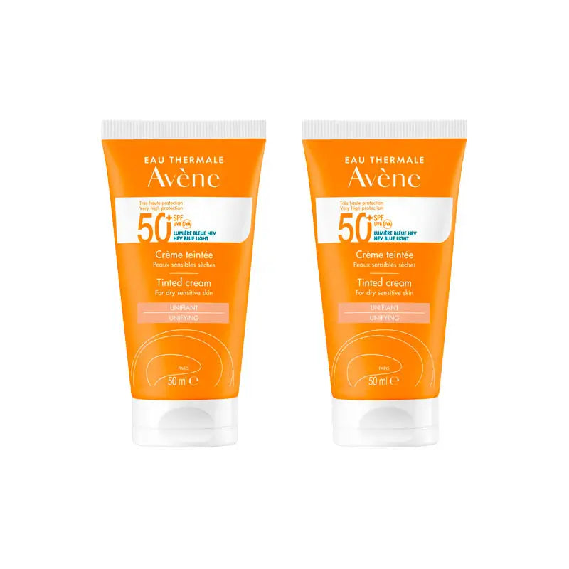 Avene Crema Solar Pieles Sensibles SPF 50+ Color, 2x50 ml