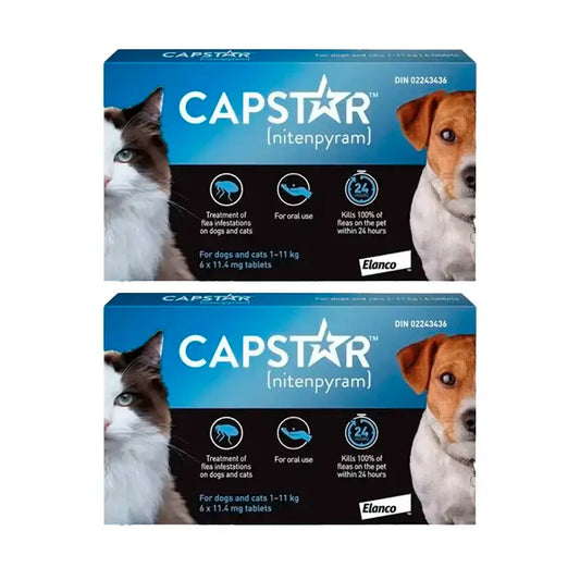 Capstar 11,45Mg Perro y Gato 1-11Kg, Pack 2 x 6 Comprimidos