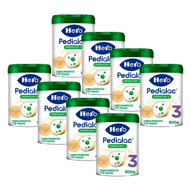 Pack Hero Baby Pedialac Leche 3 Bote, 8 x 800 Gr