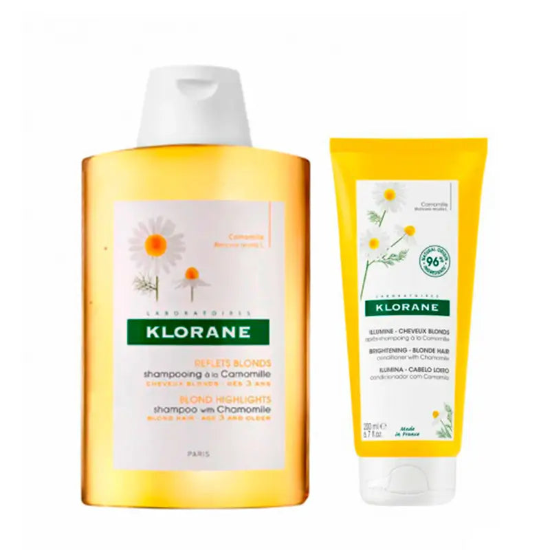 Klorane Pack Champú a la Camomila, 400 ml +  Klorane Acondicionador a la Camomila, 200 ml