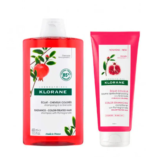 Klorane Pack Champú a la Granada, 400 ml +  Klorane Acondicionador a la Granada, 200 ml