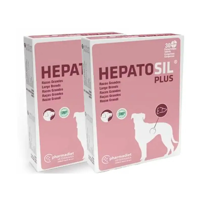 Pharmadiet Hepatosil Plus Razas Grandes, Pack 2 x 30 Comprimidos