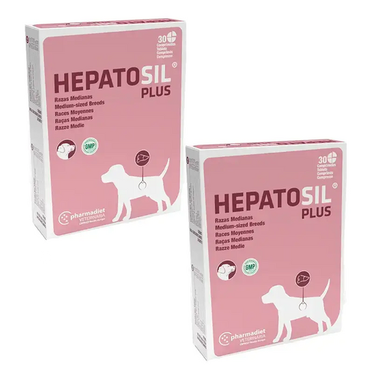 Pack Pharmadiet Hepatosil Plus Razas Mediana, 2 x 30 Comprimidos