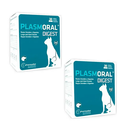 Pack Pharmadiet Plasmoral Digest Razas Grandes y Gigantes, 2 x 30 sobres