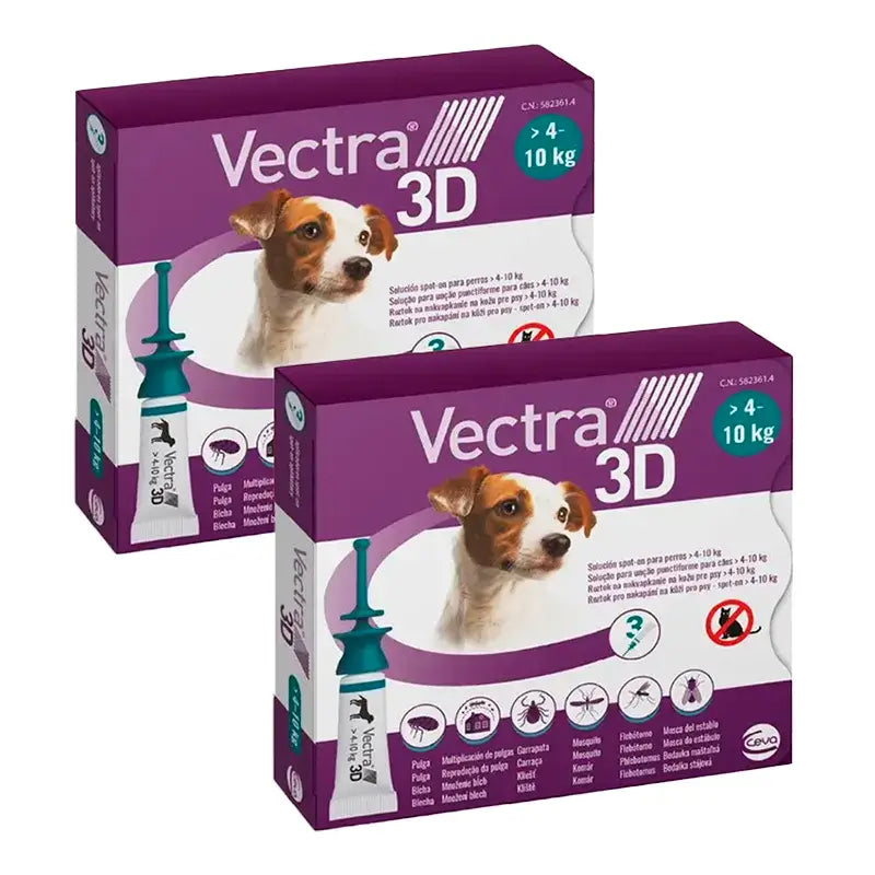 Pack Vectra 3D Perro 4-10 kg 2 x 3 Pipetas