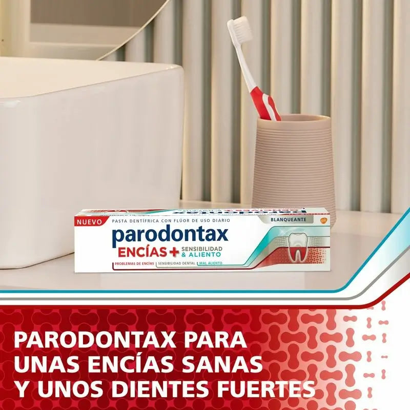 Parodontax Pasta De Dientes + Aliento Y Sensibilidad - Blanqueante , 75 ml