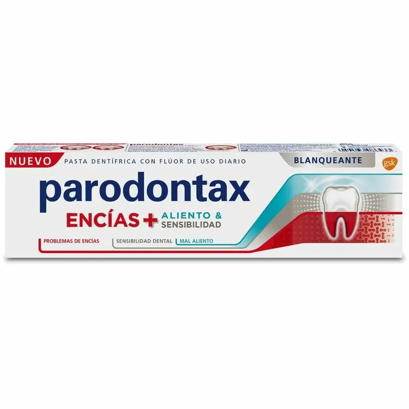 Parodontax Pasta De Dientes + Aliento Y Sensibilidad - Blanqueante , 75 ml