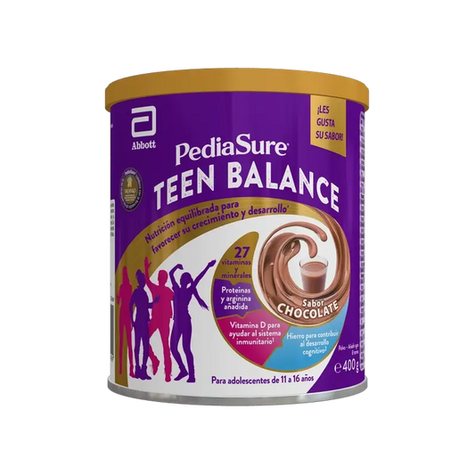 Pediasure Teen Balance Polvo Chocolate Complemento Alimenticio Para Adolescentes Con Vitaminas, Proteínas, Minerales , 400 g