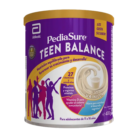 Pediasure Teen Balance Polvo Vainilla Complemento Alimenticio Para Adolescentes Con Vitaminas, Proteínas, Minerales , 400 g