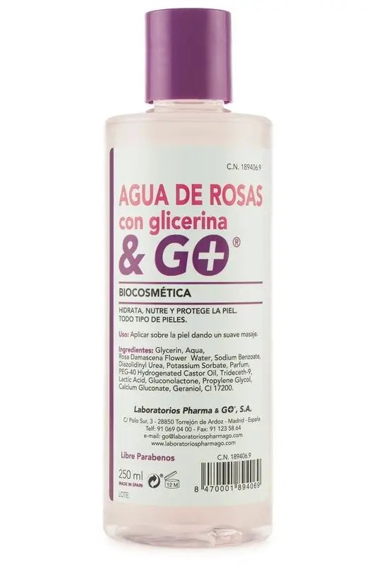 Pharma & Go Agua De Rosas + Glicerina 250Ml.