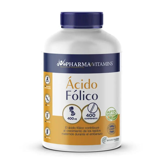 Pharma & Vitamins Acido Folico 400 Mcg 400 Comprimidos Veganos