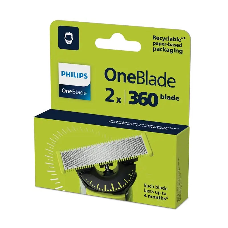 Philips Recambios Cuchillas Oneblade 360 QP420/50, 2 Unidades