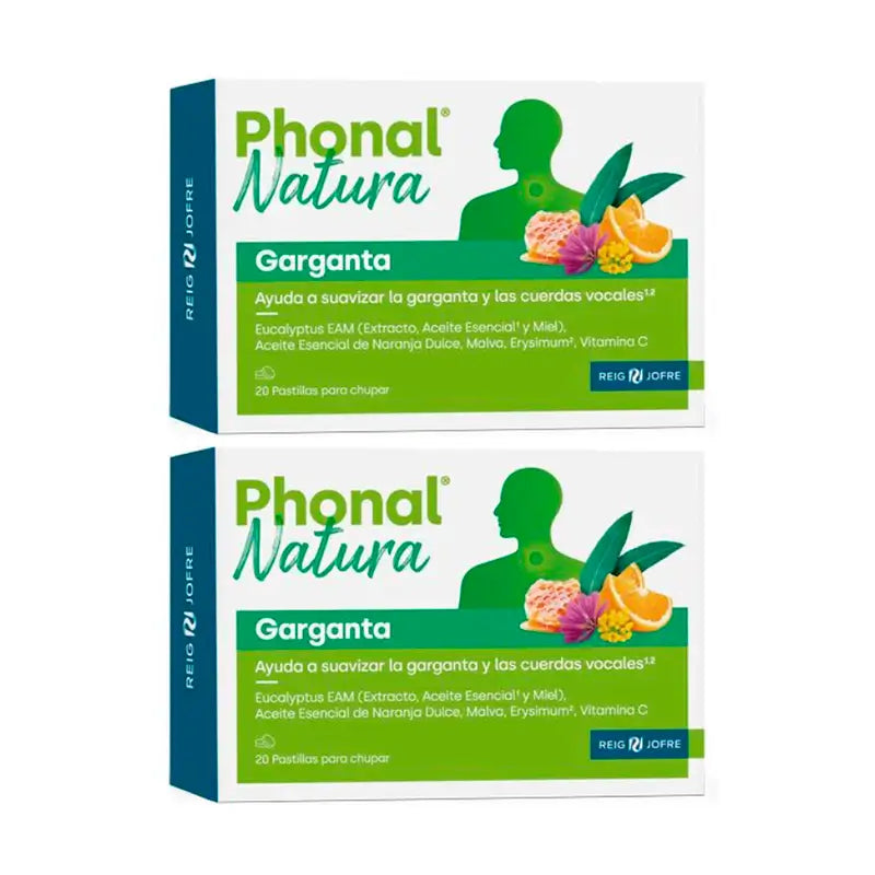 Phonal Natura Duplo Garganta, 2 x 20 pastillas