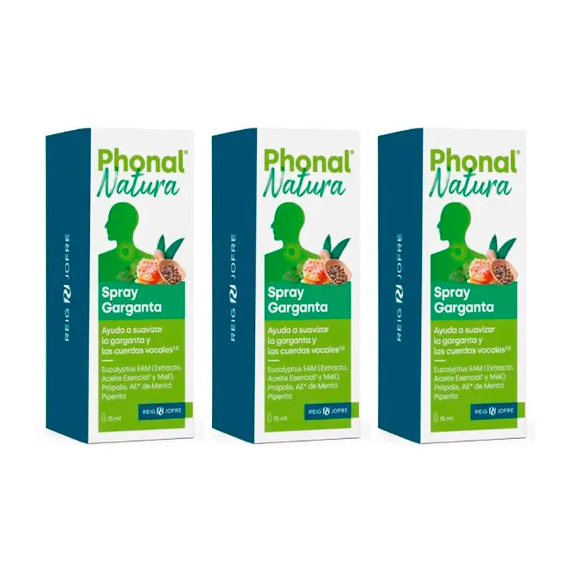 Phonal Natura Triplo Garganta Spray, 3 x 15 ml