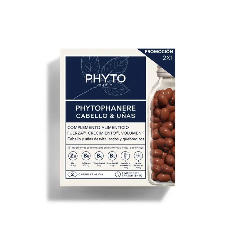 Phytophanere Tratamiento Anticaída Cabello y Uñas 2 x 120 cápsulas