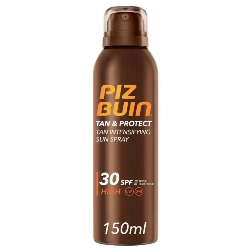 Piz Buin Protector Solar en Spray SPF30 Acelerador del Bronceado con Vitamina E y Protección UVA/UVB, 150ml