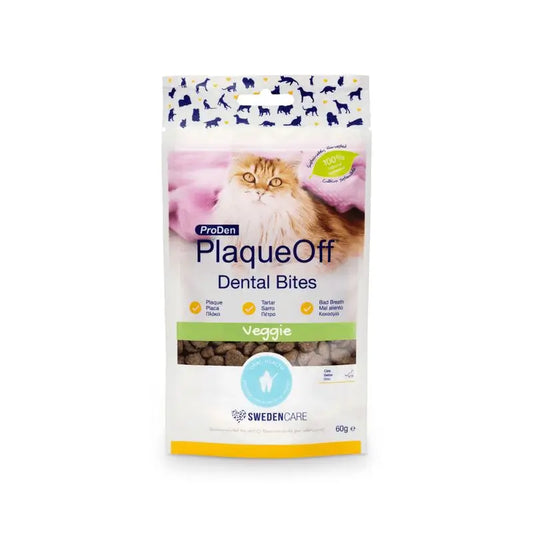 Plaqueoff Dental Croq Gato 60 gr, snack para gatos