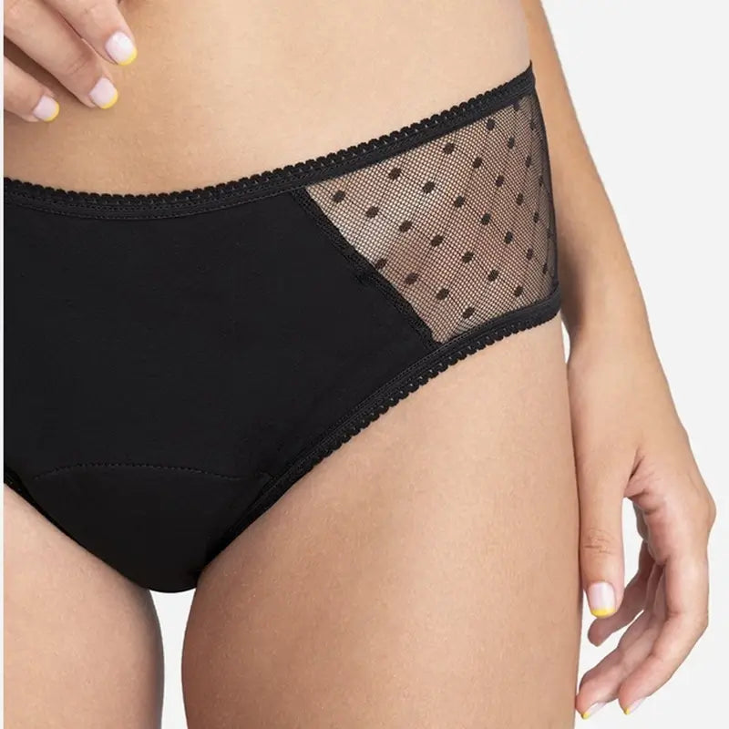 Platanomelón Kiwitas Classic Plumeti Braguitas Menstruales Negro / Xxl