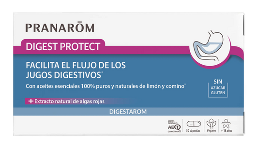 Pranarom Digest Protect Vegano, 30 cápsulas