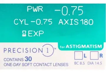 Precision 1 Lentillas Tóricas Diarias , 30 unidades