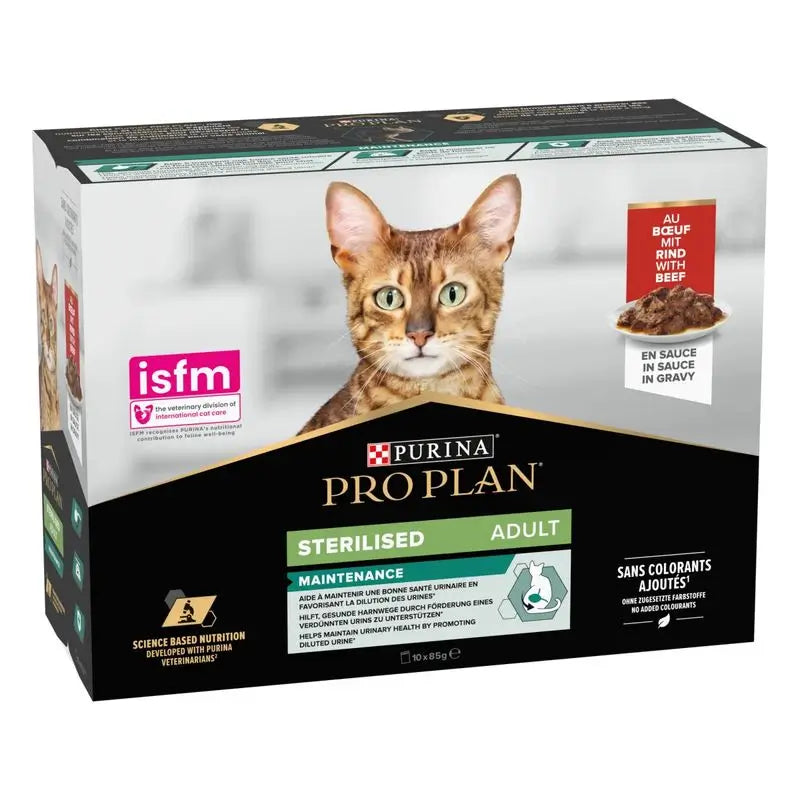 Pro Plan Feline Multi Sobre Esterilizado Buey Pollo 10X85Gr