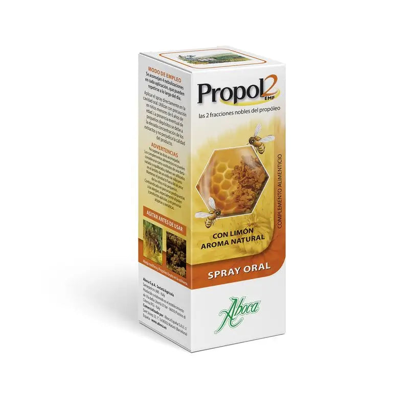 Aboca Propol 2Emf Spray Forte Propóleo, Dolor De Garganta Y Cavidad Bucal, Sabor Cítrico Y Miel, 30 ml