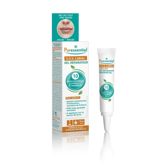 Puressentiel S.O.S Labial Gel Reparador Con 10 Aceites Esenciales, 5 ml