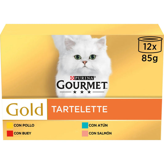 Gourmet Gold Tartallette Caja 12X85Gr, comida húmeda para gatos