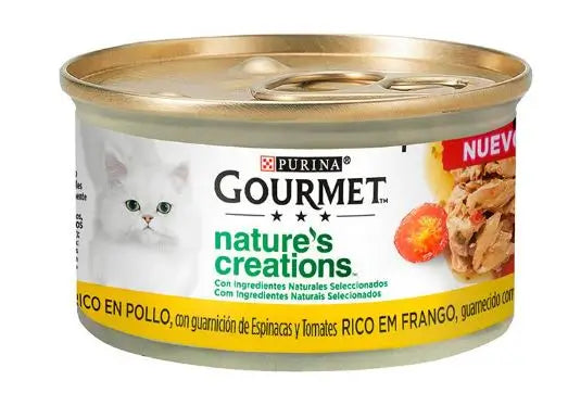 Gourmet Nature Chicken Caja 12X4X85Gr, comida húmeda para gatos